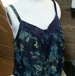 Sheer blue paisley top